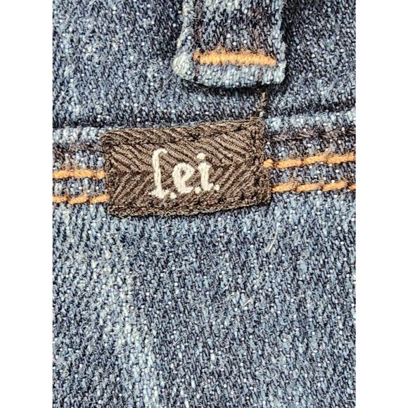 LEI Jeans Juniors Woman 17 37X32 Blue Flare Midrise Rhinestones Distressed Y2K - Picture 9 of 13